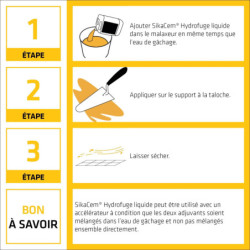Hydrofuge de masse liquide bétons et mortiers - SikaCem Hydrofuge Liquide - Dosette 500ml