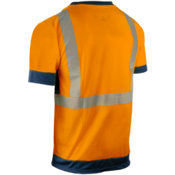 T-shirt haute visibilité Coverguard Komo II manches courtes orange et bleu marine