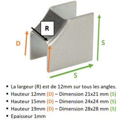 Angle de pareclose AZ pour châssis métalliques