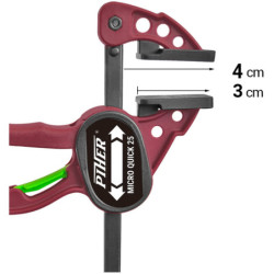 Serre-joint Piher Micro Quick Tige 8 x 3 mm saillie 5,5 cm lot de 2