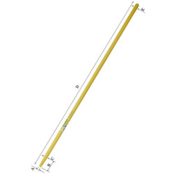 Manche composite tube 1.50 m pour rateaux