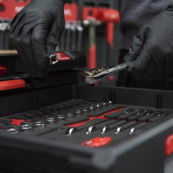 Gant jetable nitrile noir avec picots