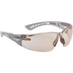 Lunette de sécurité RUSH+ Bollé brun traitement Platinium Gris