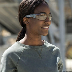 Lunette de sécurité RUSH+ Bollé brun traitement Platinium Gris