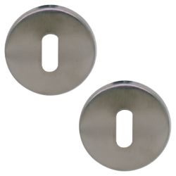 Rosace Clé L Inox 304 brossé - lot de 2