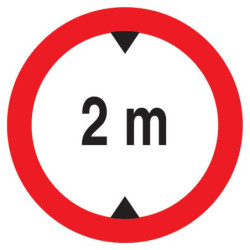 Panneau Interdiction aux véhicules de plus de 2m de haut PS Choc diamètre 300 mm