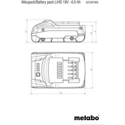 Batterie LIHD 18V 4,0 Ah METABO