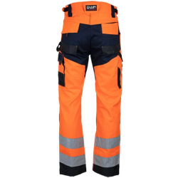Pantalon homme Haute Visibilité Polarisation Orange Fluo et Marine