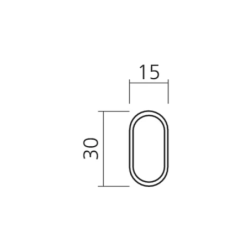 Tube ovale 30 x 15 mm longueur 3000 mm finition chromé pour tringle
