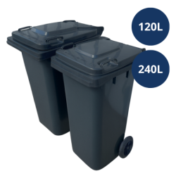 Conteneur poubelle anthracite avec couvercle
