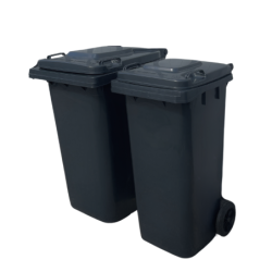 Conteneur poubelle anthracite avec couvercle