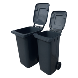 Conteneur poubelle anthracite avec couvercle