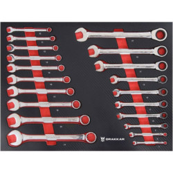 Module mousse 530 x 395 mm carbone clés mixtes 20 pièces