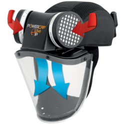 Masque respiratoire à ventilation assistée JSP PowerCap Active avec casque et écran