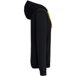 Sweat-shirt zippé K466 Kariban capuche contrastée Noir et Jaune