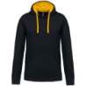 Sweat shirt à capuche 80% coton 20% polyester Noir et Jaune