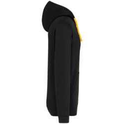 Sweat shirt à capuche 80% coton 20% polyester Noir et Jaune
