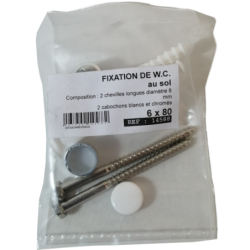 Ensemble complet pour fixation de WC et bidet au sol - RAM - Diamètre 6 mm - Longueur 80 mm