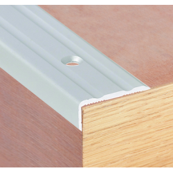 Nez de marche adhésif alu incolore non percé 25 X 10 mm longueur 3 m