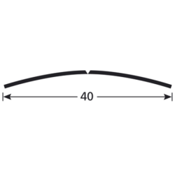 SEUIL COUVRE JOINT DEMI BOMBE EPAISSEUR 2.4mm SEUIL 40mm LONGUEUR 2.70M-ALU TITANE