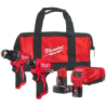 Pack 2 outils perceuse visseuse et visseuse a chocs 12V 1 batterie 4Ah 1 batterie 2 Ah