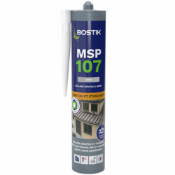 Mastic colle d'étanchéité polymère support humide MSP 107 cartouche 290ml