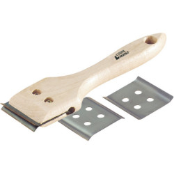 Racloir double lame L'Outil Parfait 2 lames réversibles en acier Manche bois