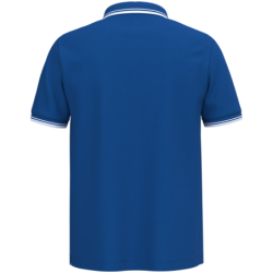 Polo homme manches courtes à liserés contrastés bleu royal et blanc