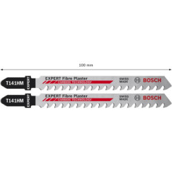 Lame de scie sauteuse Expert Bosch T141HM pour panneaux fibrociment Lot de 2