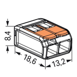 Borne à leviers Compact 221 Wago tous conducteurs de section 0.14 à 4mm²