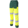 Pantalon haute visibilité Luklight Molinel jaune fluo et vert sapin