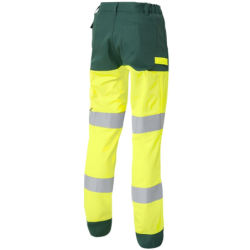 Pantalon haute visibilité Luklight Molinel jaune fluo et vert sapin