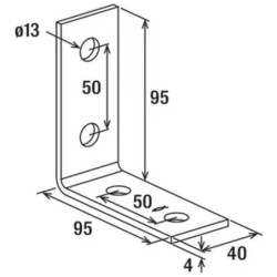Equerre de montage FAF 4 A4 en acier inoxydable A4 boite de 25