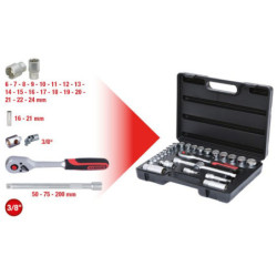 Coffret de douilles 3/8 de 26 pièces