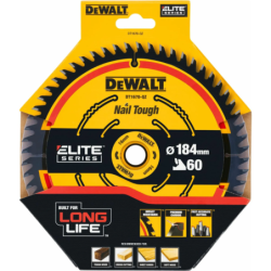 Lame de scie circulaire pour bois Carbure ELITE DEWALT Ø184x16mm - 60 dents