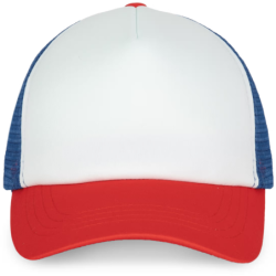 Casquette Trucker 5 panneaux White / French Red / Reflex Blue