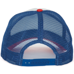 Casquette Trucker 5 panneaux White / French Red / Reflex Blue