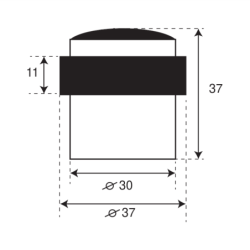 Butoir de sol en aluminium 37/37 standard finition Argent