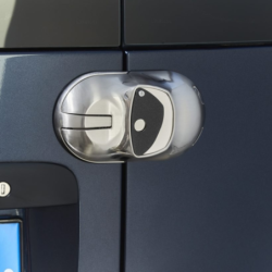 Antivol camionette tout type de porte - zamack fintion nickelé vis fournis