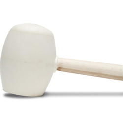 Maillet en caoutchouc blanc rond et plat Rubi