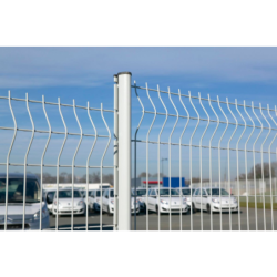 Poteau Axor à sceller pour panneau rigide soudés couleur blanc hauteur 2.40 m