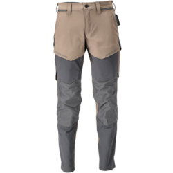 Pantalon de travail avec poches genouillères MASCOT Brun/Gris