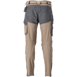 Pantalon de travail avec poches genouillères MASCOT Brun/Gris