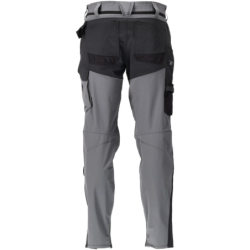 Pantalon de travail avec poches genouillères MASCOT Noir/Gris