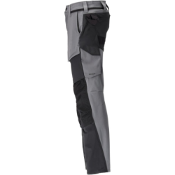 Pantalon de travail avec poches genouillères MASCOT Noir/Gris