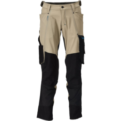 Pantalon de travail avec poches genouillères MASCOT Noir/Sable