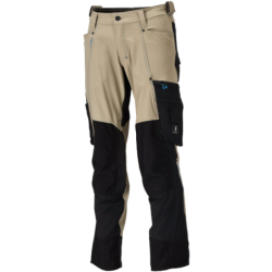 Pantalon de travail avec poches genouillères MASCOT Noir/Sable