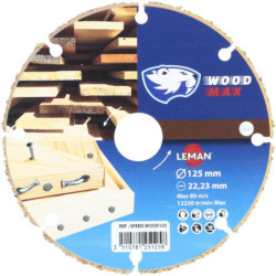 Disque 125 mm Speed Wood spécial découpe bois et plâtre Leman