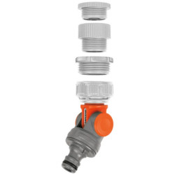 Nez de robinet coudé et articulé - Raccord anti-torsion tuyau - Filetage 20/27 ou 26/34 - Gardena