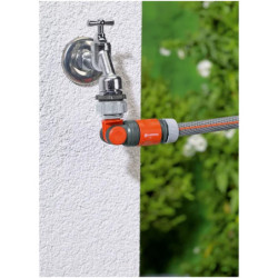 Nez de robinet coudé et articulé - Raccord anti-torsion tuyau - Filetage 20/27 ou 26/34 - Gardena